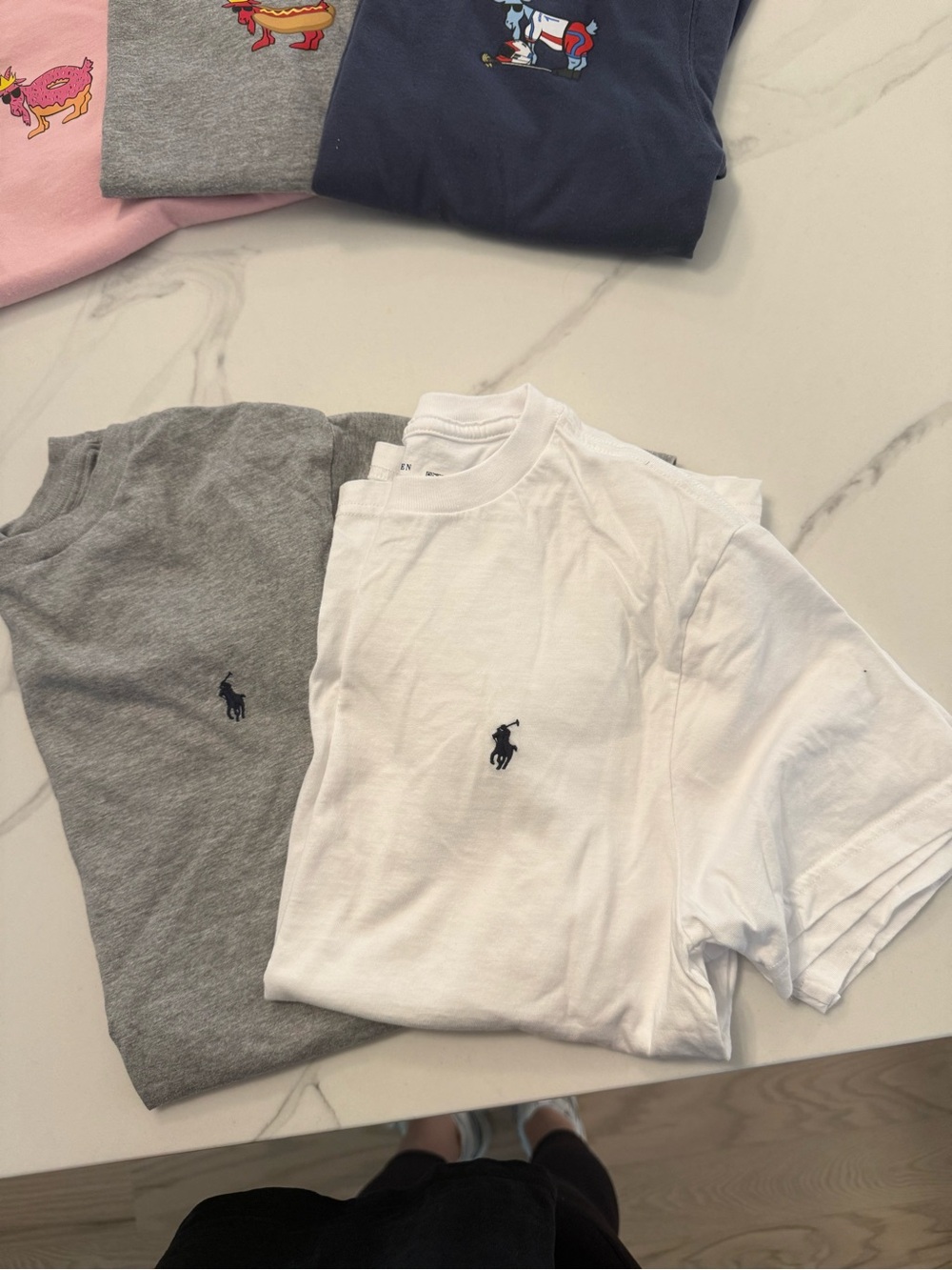 Ralph Lauren Kids Polo Pony Tee - White & Gray